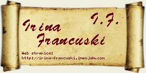 Irina Francuski vizit kartica